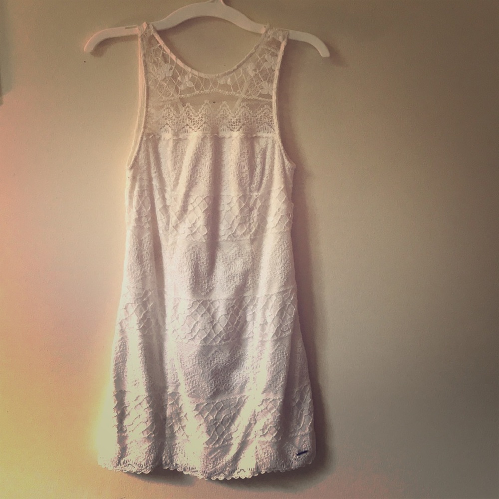 AF Girls white lace layered dress zipper-worn once free box and bag!